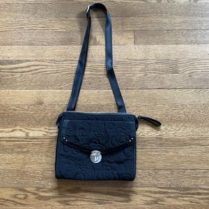 Vera Bradley Black Microfiber Crossbody Bag